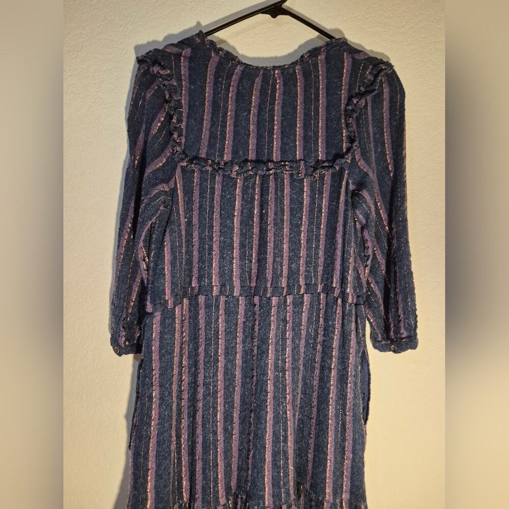 Anthropologie Wool Blend Midnight Ruffled Midi Dress - Picture 5 of 11